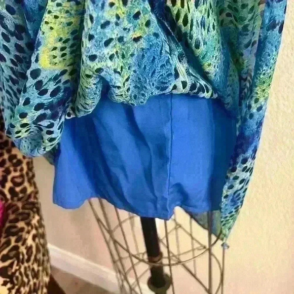 Jessica Simpson Blue and Green High Low Dress - Picture 11 of 12